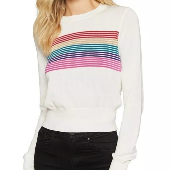 Spiritual Gangster Nikki Rainbow Stripe Sweater - Picture 1 of 4